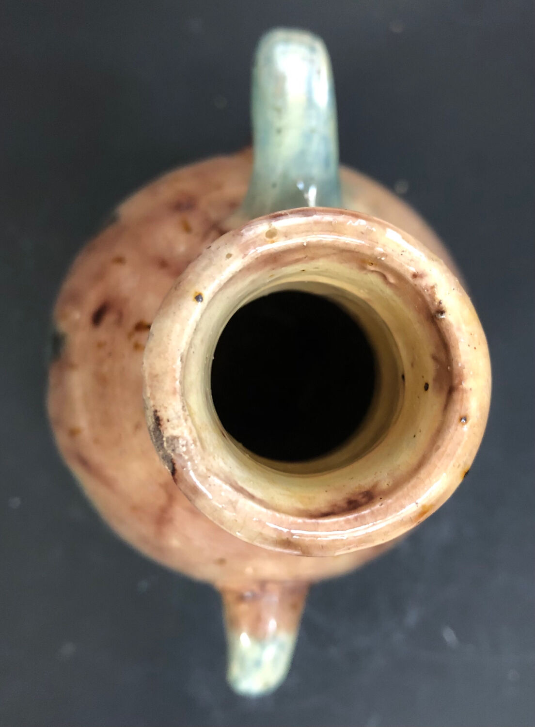 Vase with asymmetrical handles in Flemish stoneware