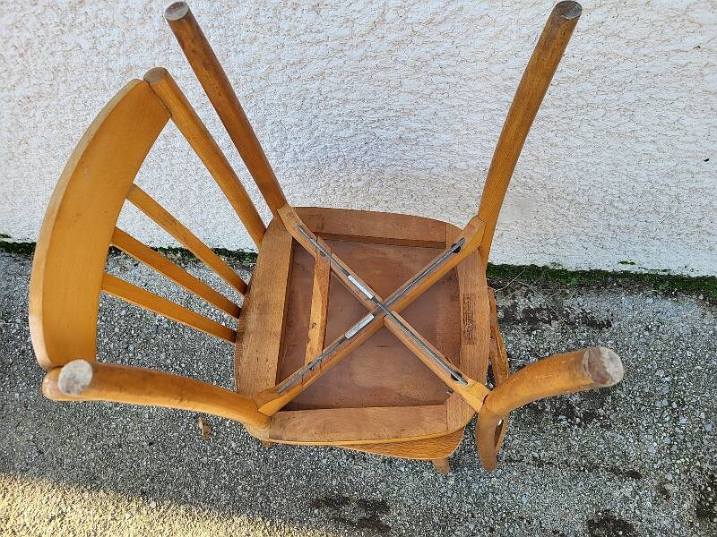 Pair of monobloc bistro chairs
