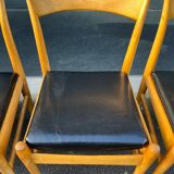 Scandinavian chair in wood and skai