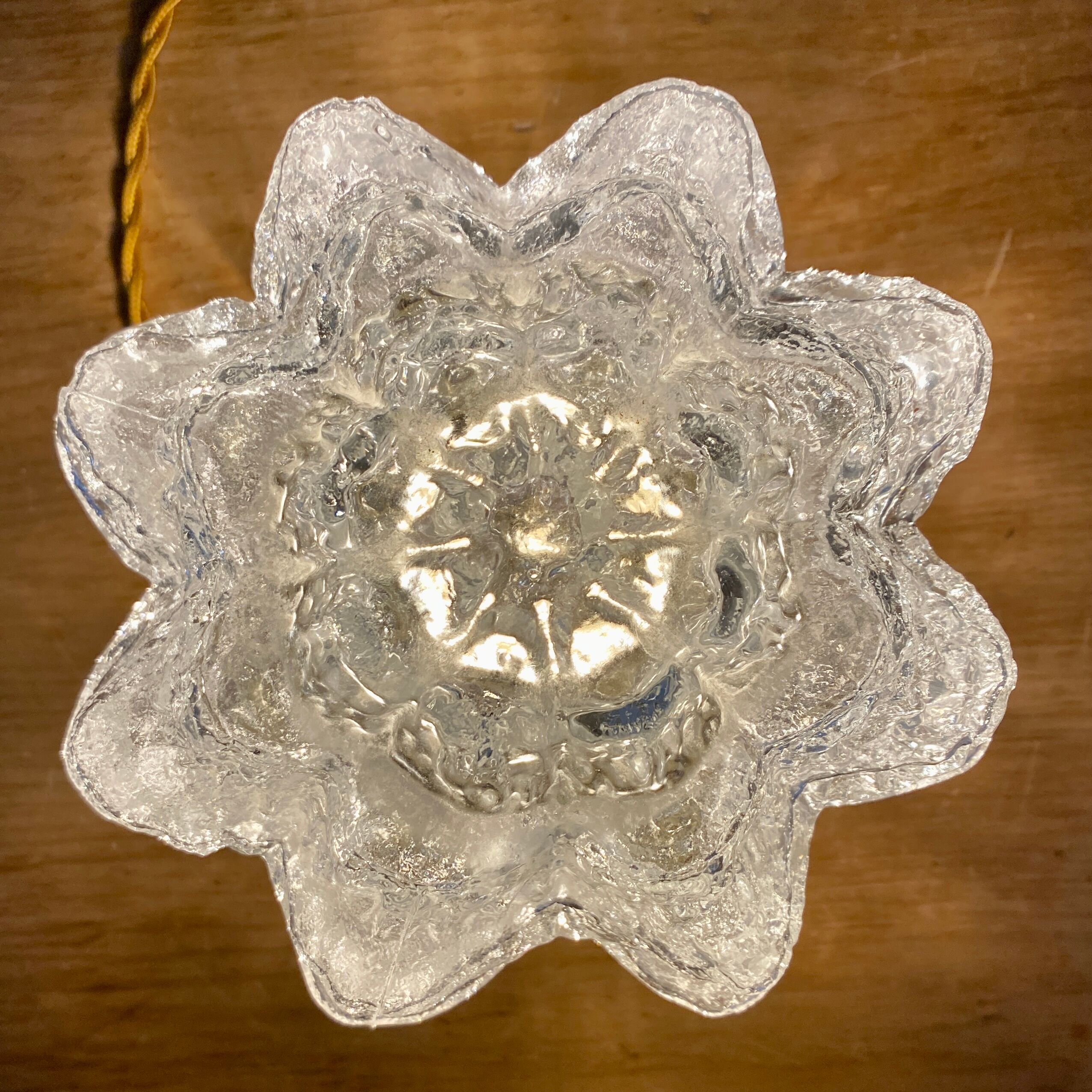 Vintage glass globe wall lamp in the shape of a flower