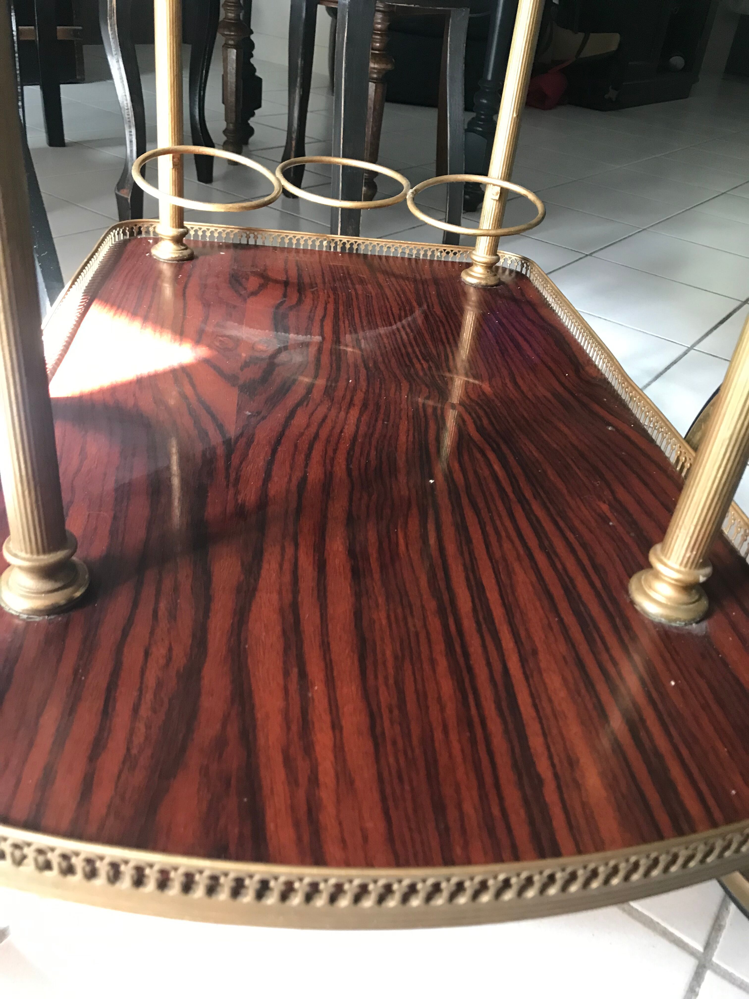 Rolling service wood and brass