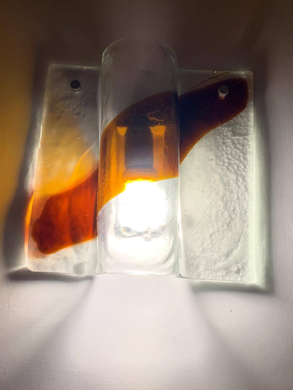 Murano glass wall lamp by Mazzega