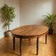 Large oval monastery table in solid oak, 19th century, 243×154cm