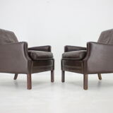 1970s pair of leather armchairs,denmark