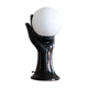 Hand lamp ceramic black globe glass opaline white vintage