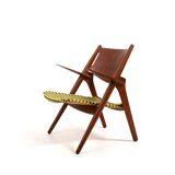 CH-28 Teak and Unika Vaev Easychair by Hans J. Wegner 1960s
