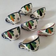 Set of 7 miniature Quimper earthenware cups