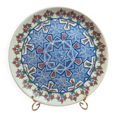 Large vintage wall plate in ceramic from Kütahya, signed – hand-painted oriental decoration.