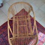 Magnificent vintage rattan cradle