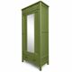 Renovated Art Deco Parisian wardrobe in khaki with original mirror.