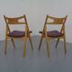 CH 29 Sawbuck Chairs in Oak and Wool by Hans J. Wegner for Carl Hansen & Son, 1950s, Set of 2