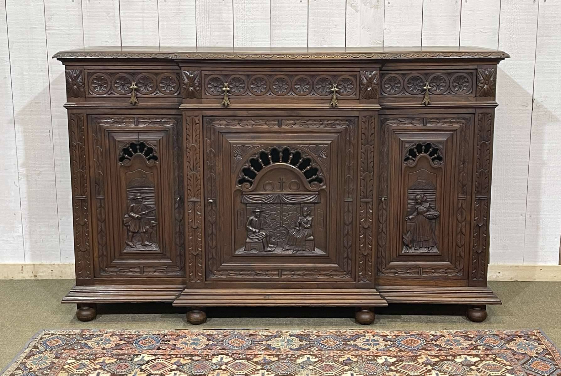 1930s Breton chestnut sideboard