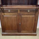 English walnut two-body library from the early 20th century.