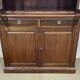 English walnut two-body library from the early 20th century.