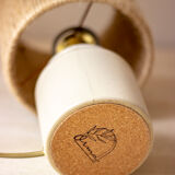 Table lamp mustard pot and jute string lampshade