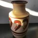 Vase grand modèle céramique beige avec peinture germany années 70 vintage