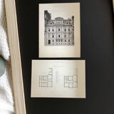 Illustration of a remarkable building and plan of 19th century German architecture