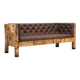 Werner Neumann sculptural birchwood sofa in birch bark and leather, The Netherlands