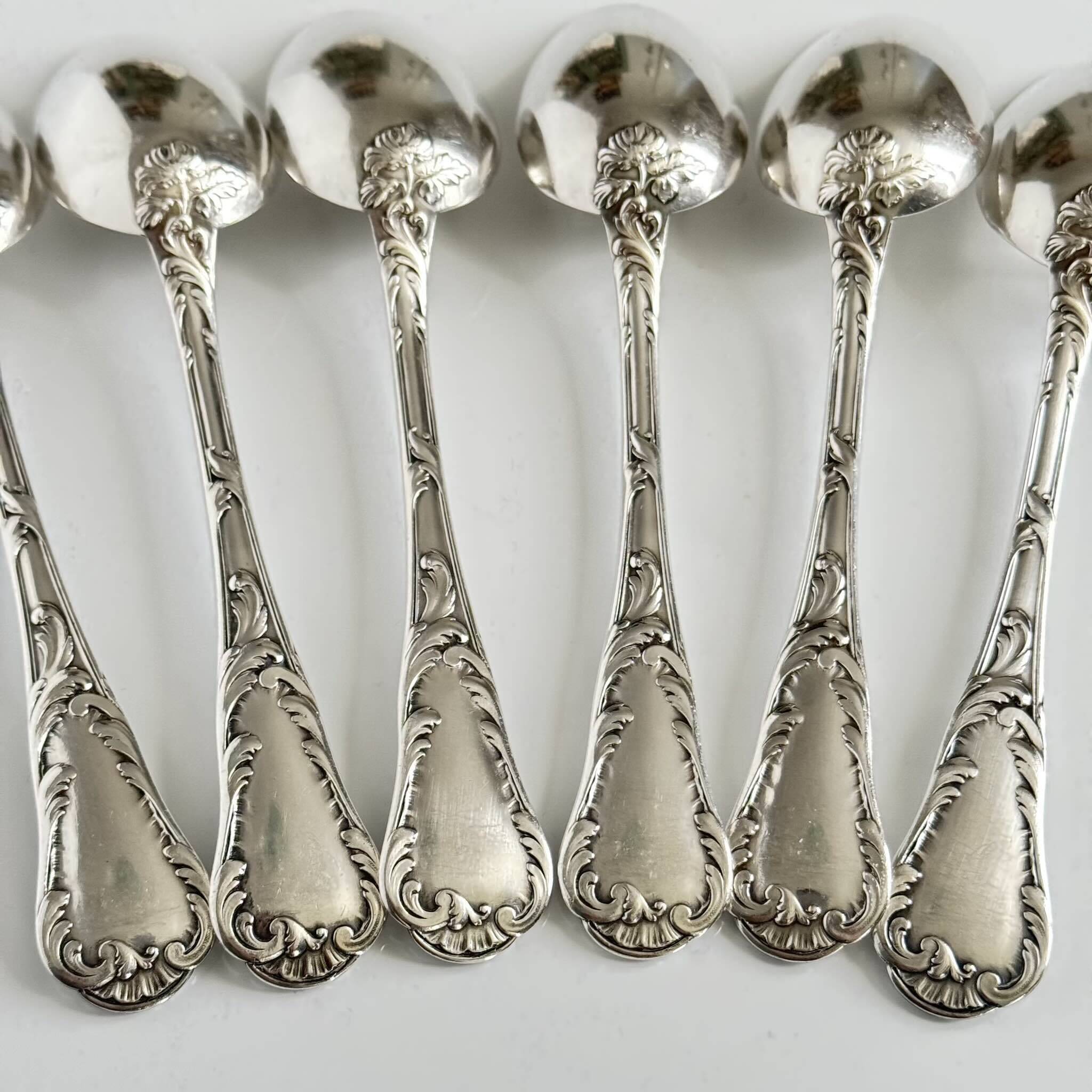 Christofle Chrysanthemum | Set of 6 Spoons | Art Nouveau