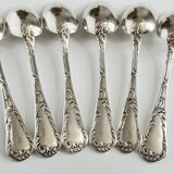 Christofle Chrysanthemum | Set of 6 Spoons | Art Nouveau