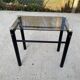 3 black industrial glass nesting coffee tables Yves Boutboul 1970