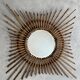1950s Rattan Sun Mirror France