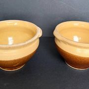 2 antique stoneware bowls