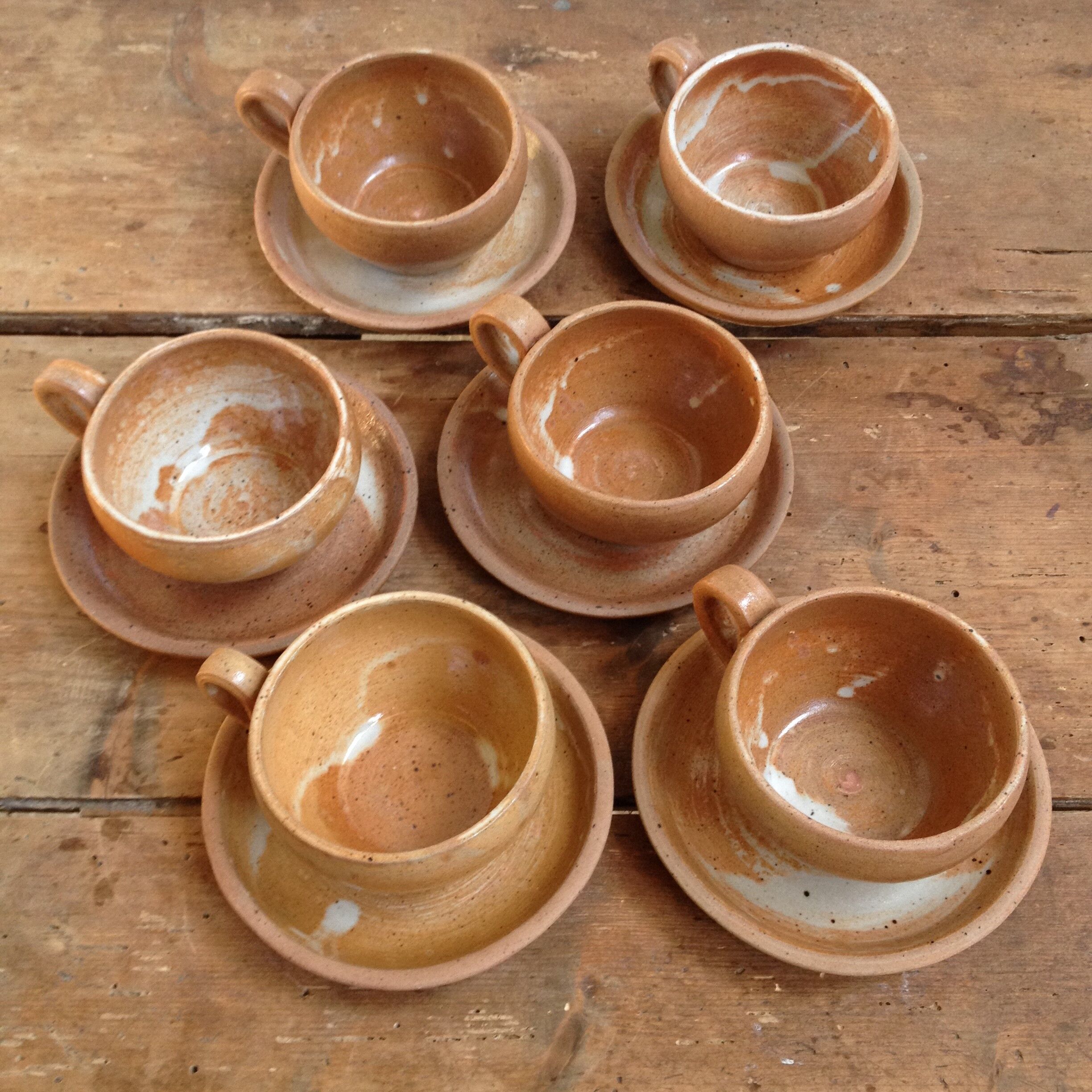 Vintage sandstone coffee cup set