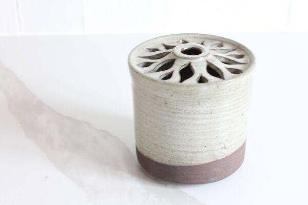 Vase en grès émaillé signé – Pique-fleur céramique d’art