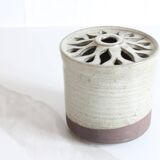 Glazed stoneware vase signed – Art ceramic flower holder