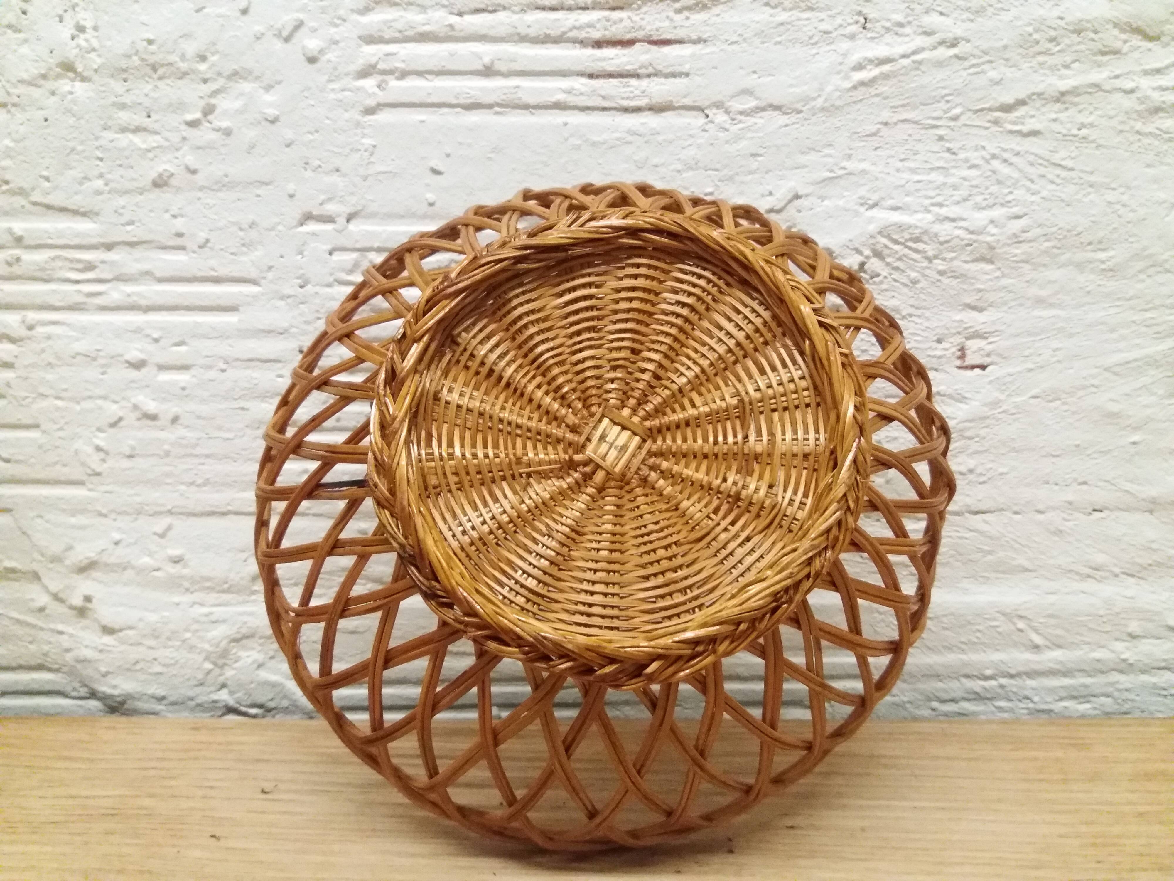 Vintage braided wicker basket