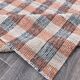 190x290 cm organic wool made kilim , orange blue wool kilim, kilim stripe
