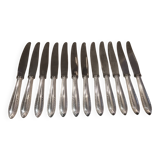 12 silver-plated metal table knives by Christofle Albatros, 24.7 cm.