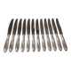 12 silver-plated metal table knives by Christofle Albatros, 24.7 cm.