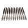 12 silver-plated metal table knives by Christofle Albatros, 24.7 cm.