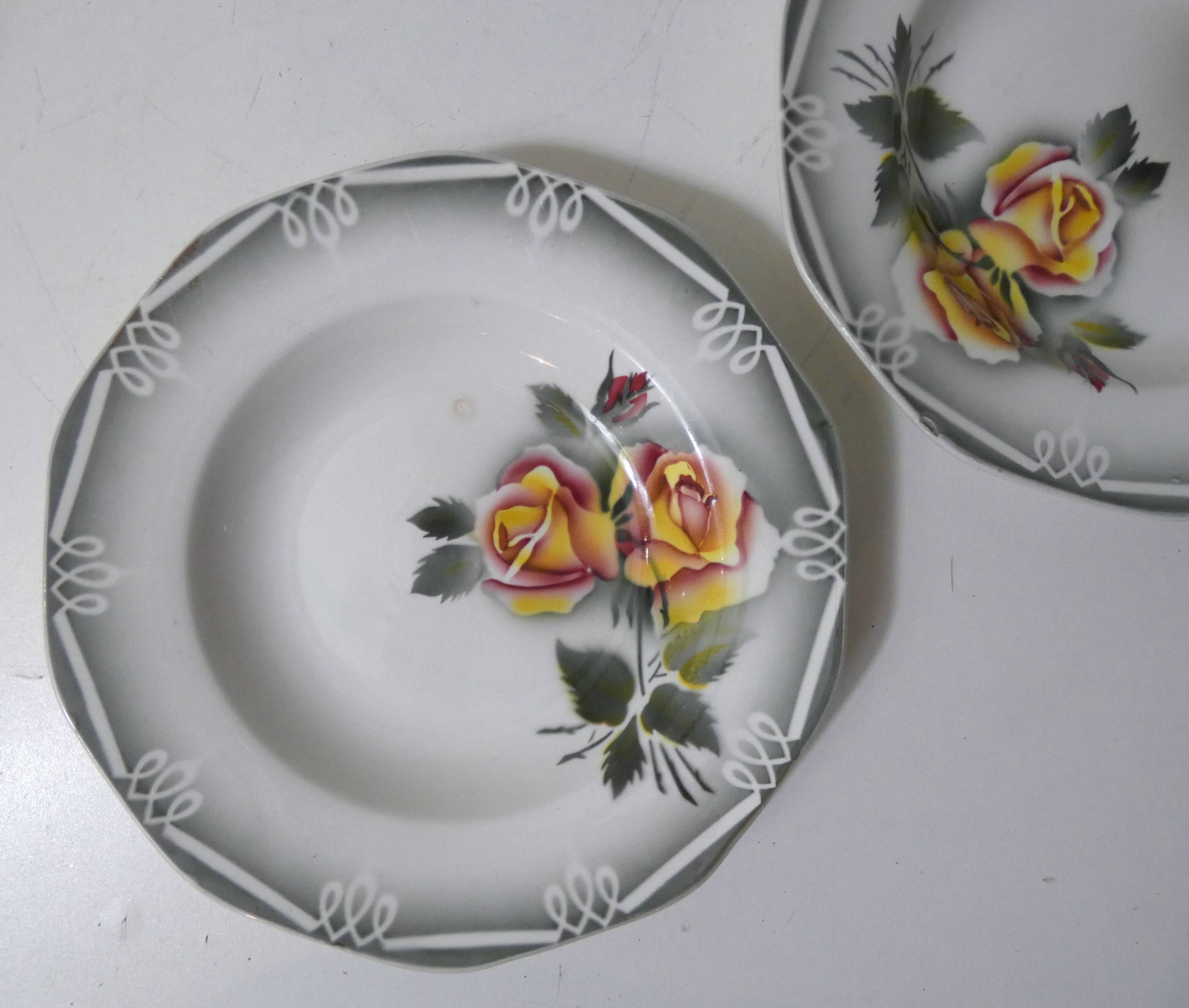 Digoin sarreguemines 7 deep plates odile