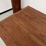 Teak farmhouse table with spindle legs
