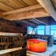 Solid raw oak table/island type "butcher's block" 180x105