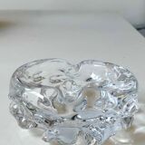 Elegant Empty pocket/ashtray organic floral shape. In crystal. Charles Schneider style. Diam 12 cm