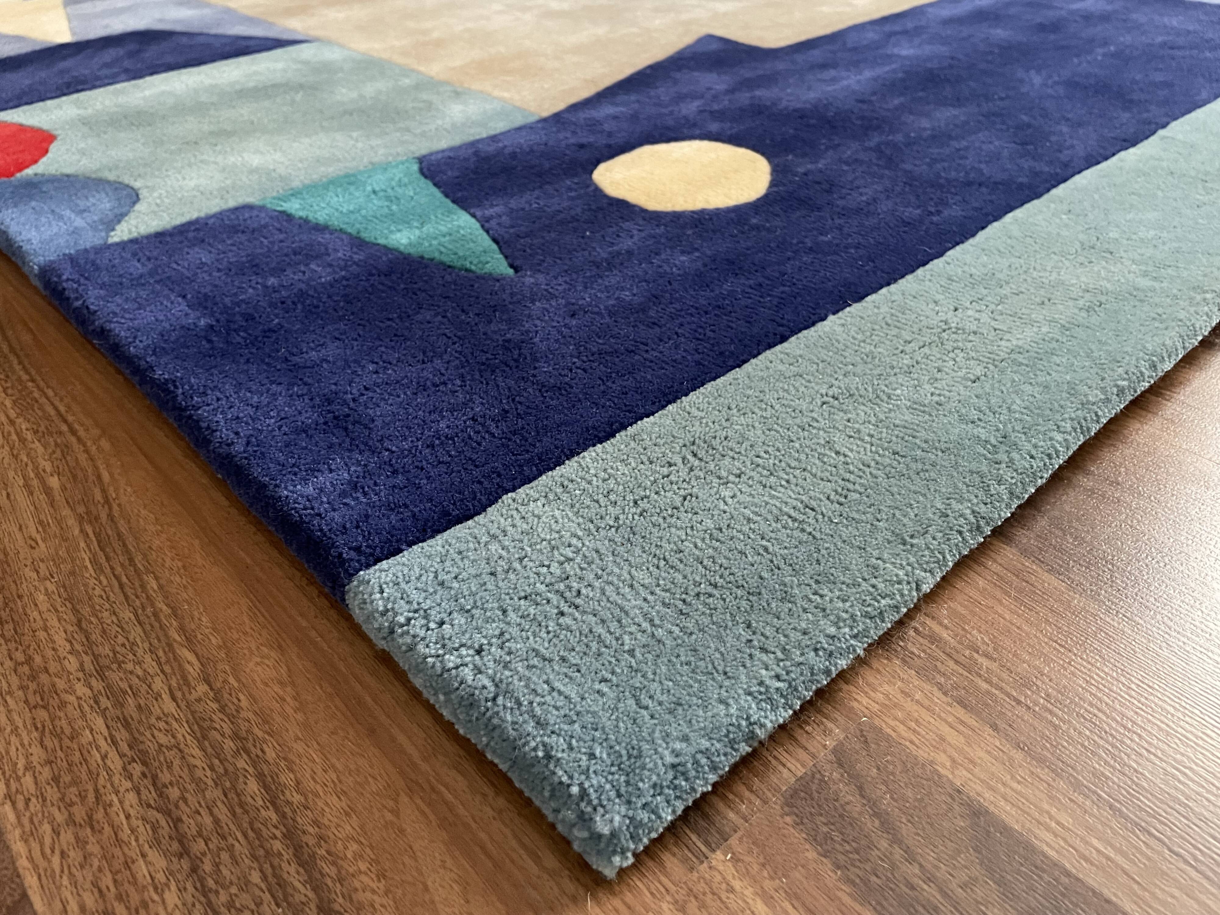 Tapis en laine tissé à la main d'occasion