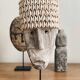 Wabi sabi face mask in aged wood and cowrie shells