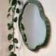 Vintage green organic wall mirror