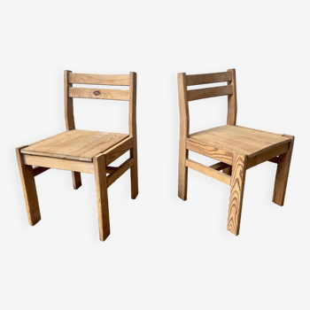 Pair of vintage dlg charlotte perriand Illmari tapiovaara chairs