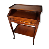 Tiered desk with leather zipper