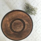 Turned wooden tripod farm stool