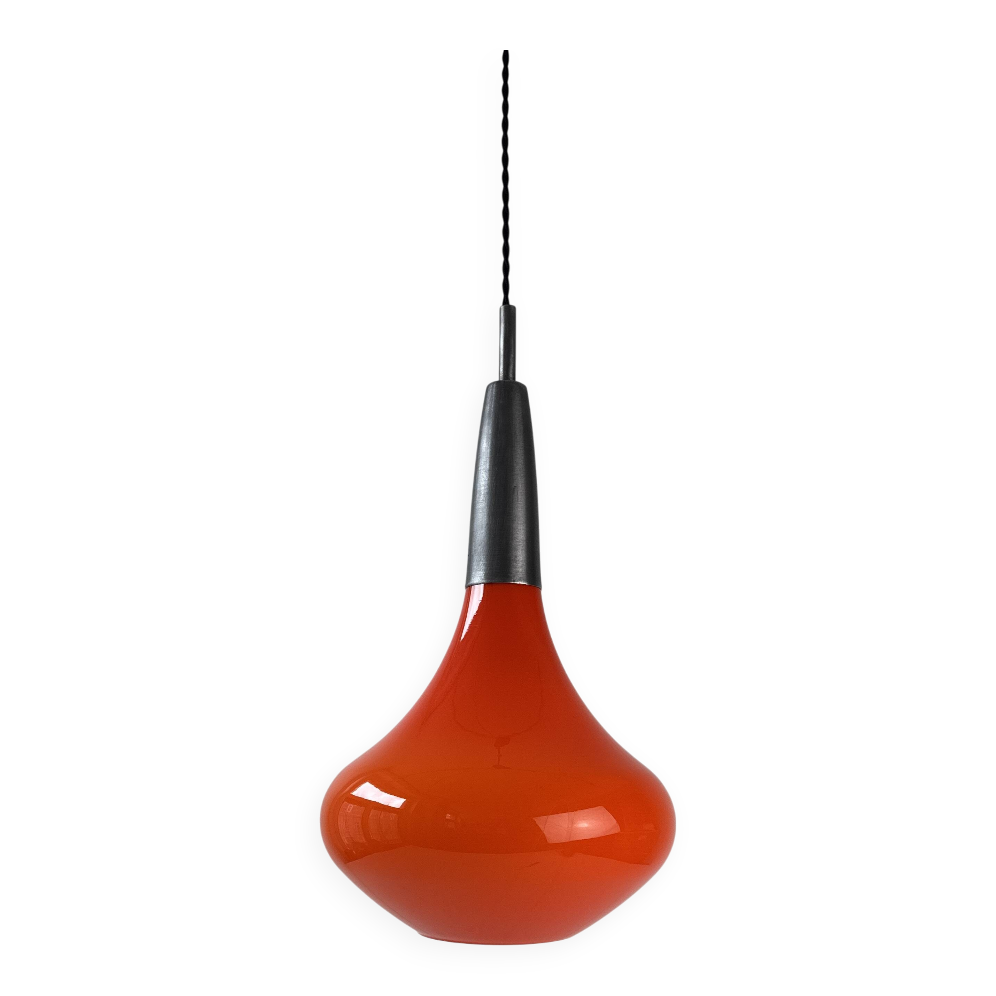 Ancienne suspension goutte orange 1970  vintage