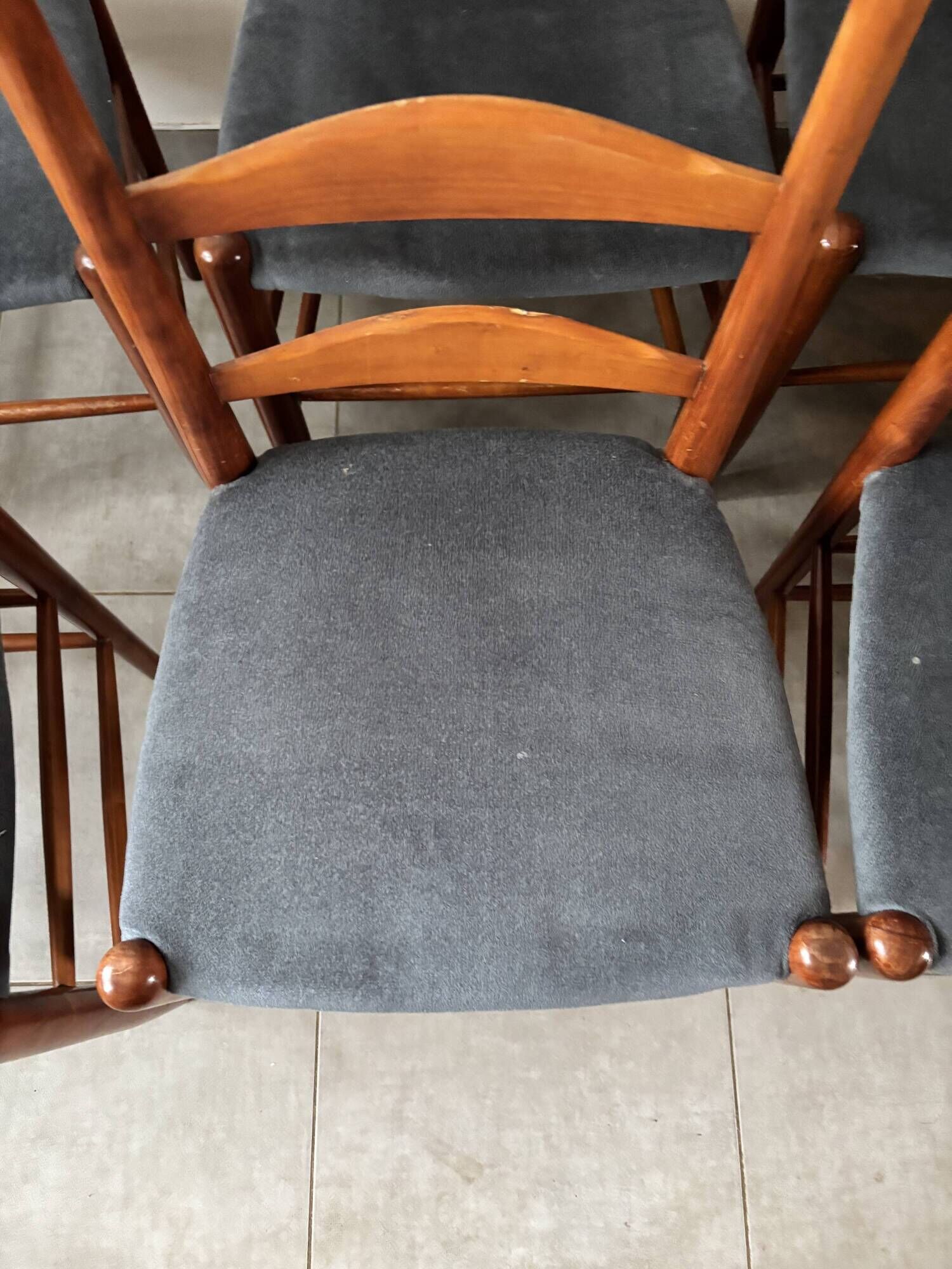 Set of 8 Scandinavian ladderback chairs, 1960s.