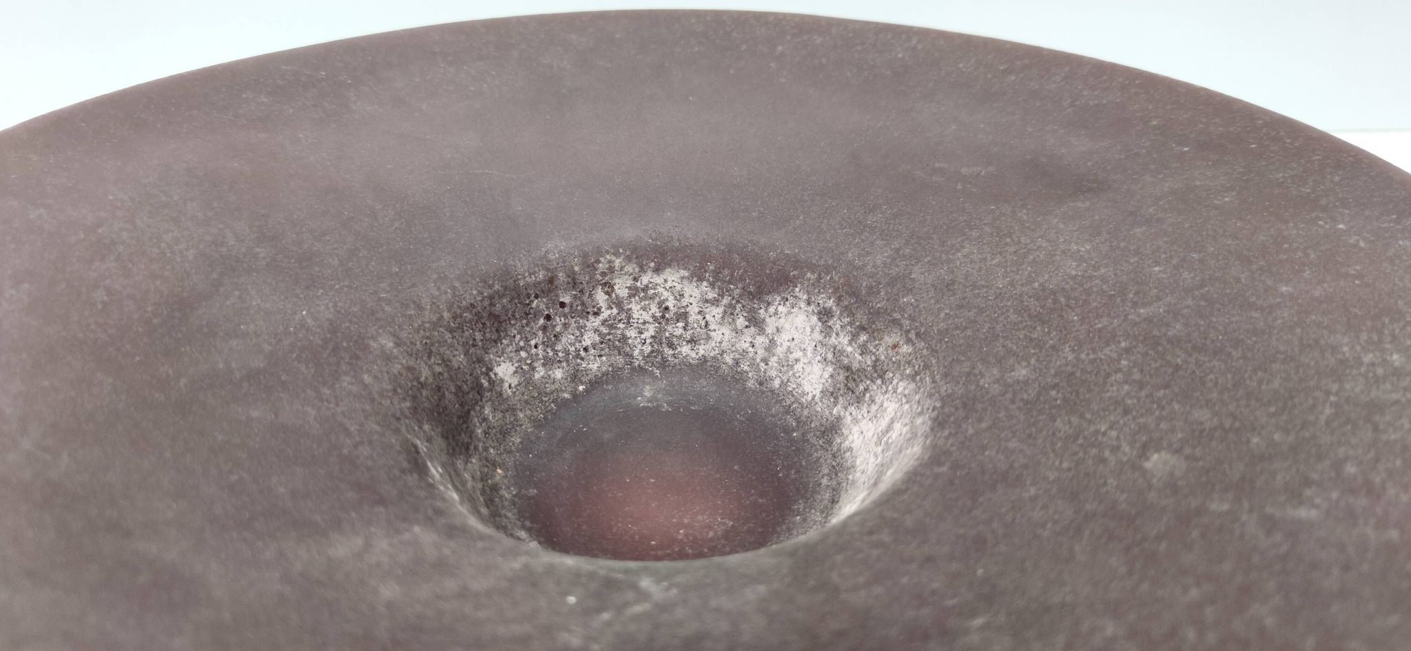Postmodern Brown Scavo Glass Trinket Bowl or Centerpiece, Italy