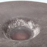 Postmodern Brown Scavo Glass Trinket Bowl or Centerpiece, Italy