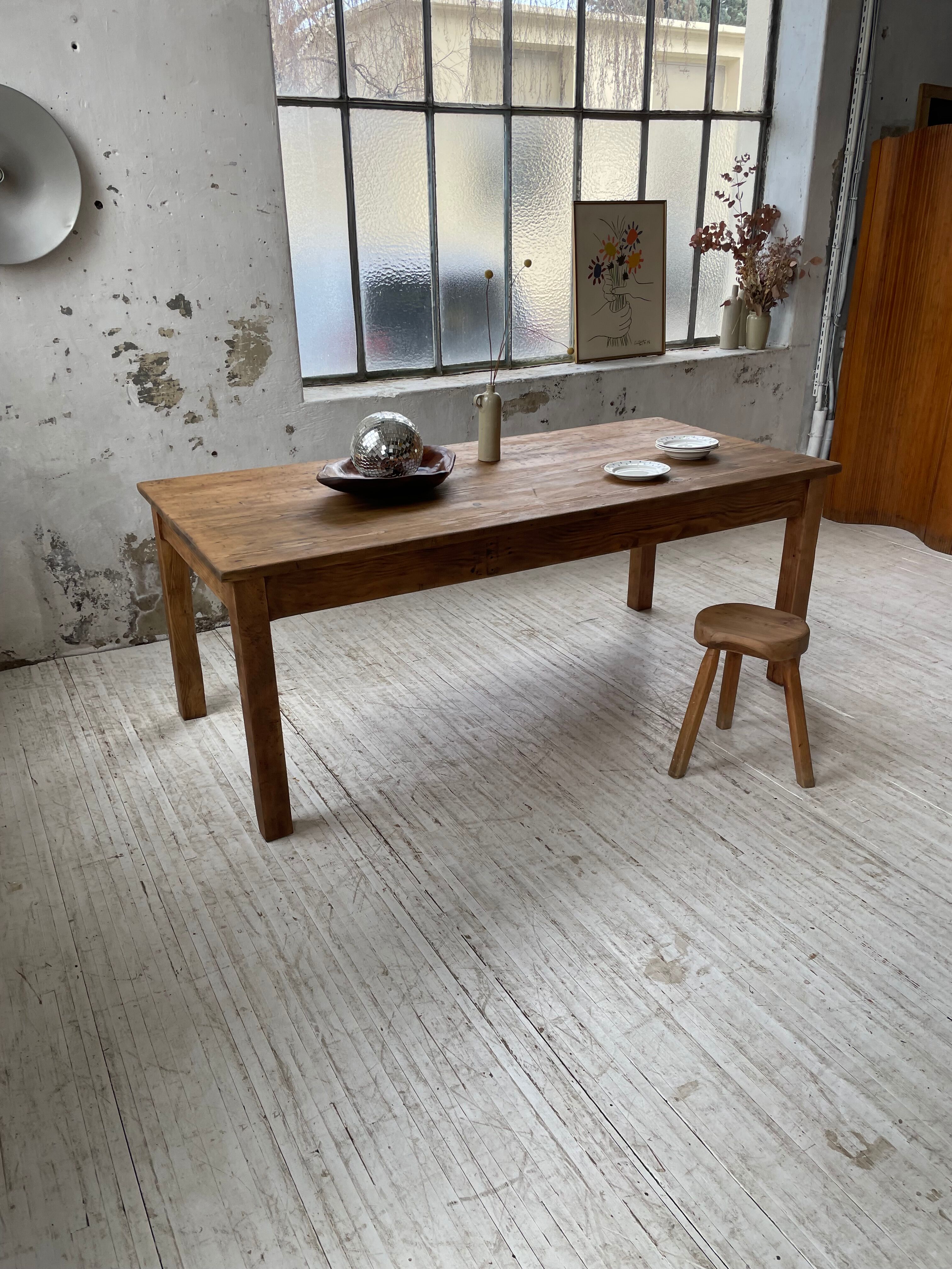 Farmhouse table in elm and pine 2m